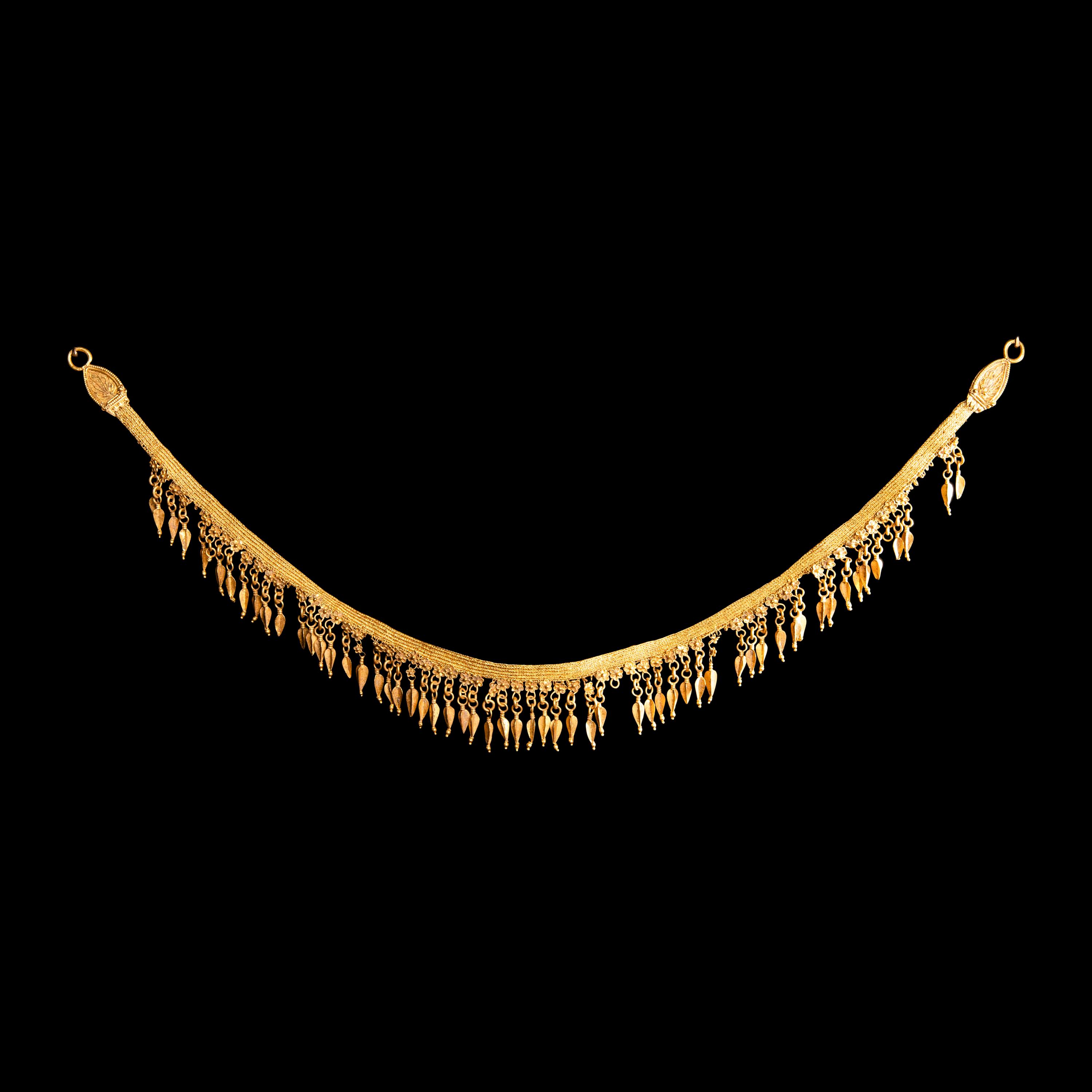 A Greek Gold Strap Necklace
