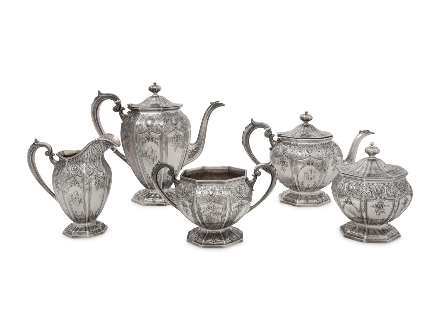 An American Silver Five-Piece Tea and Coffee Service