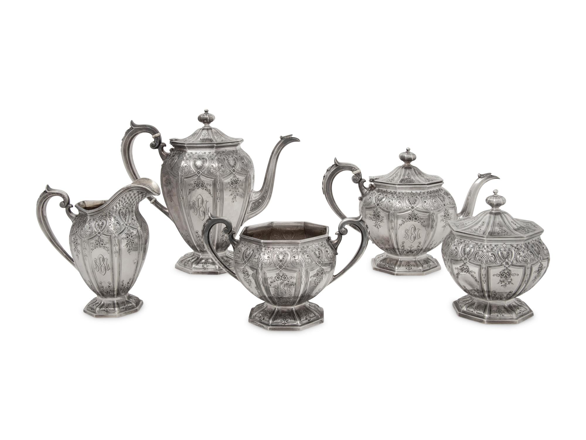 An American Silver Five-Piece Tea and Coffee Service