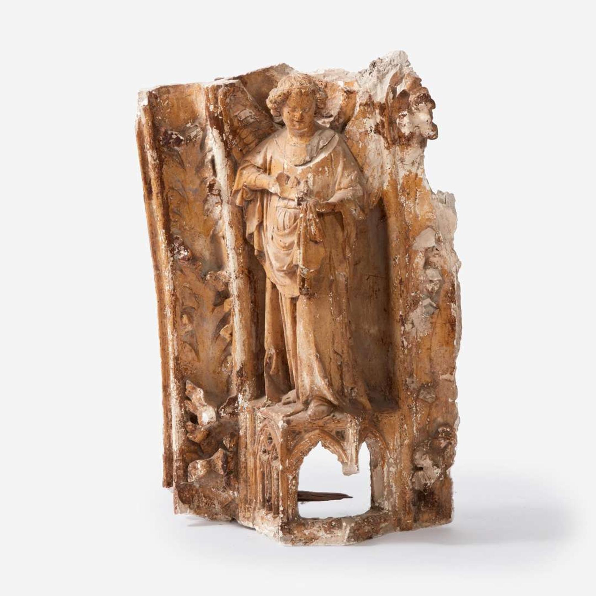 An Architectural Plaster Relief Fragment of an Angel