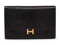Hermès Annie Clutch in Black Lizard, 1978