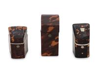 Three English Tortoise Shell Veneered Étui Cases