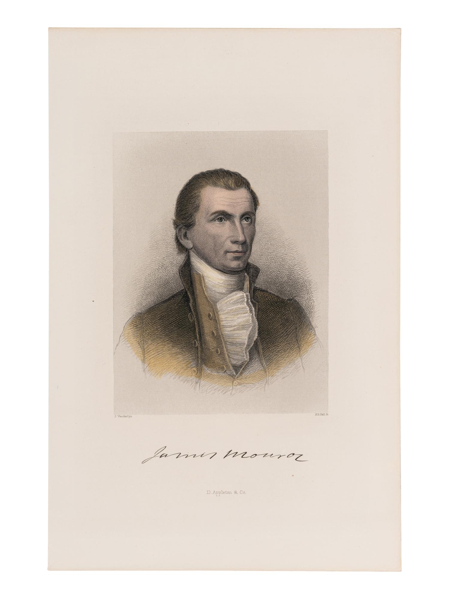 MONROE, James (1758-1831). Partly printed document signed ("James Monroe"), as President, countersigned by George Graham (1772-1830) as Commissioner of the General Land Office. 1 December 1824.