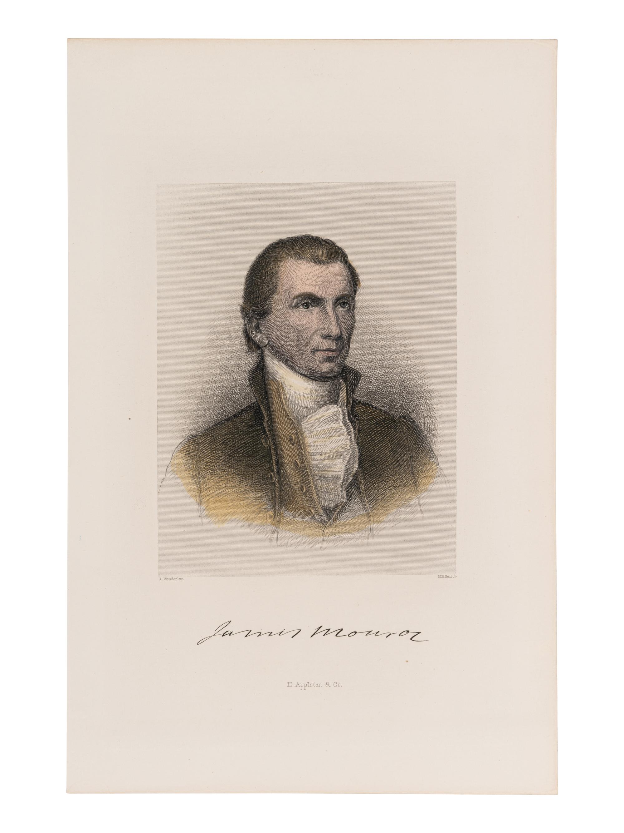 MONROE, James (1758-1831). Partly printed document signed ("James Monroe"), as President, countersigned by George Graham (1772-1830) as Commissioner of the General Land Office. 1 December 1824.