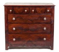 An American Mahogany Chest of Drawers Height 39 x width 43 x depth 19 inches. — LATE 19TH CENTURY