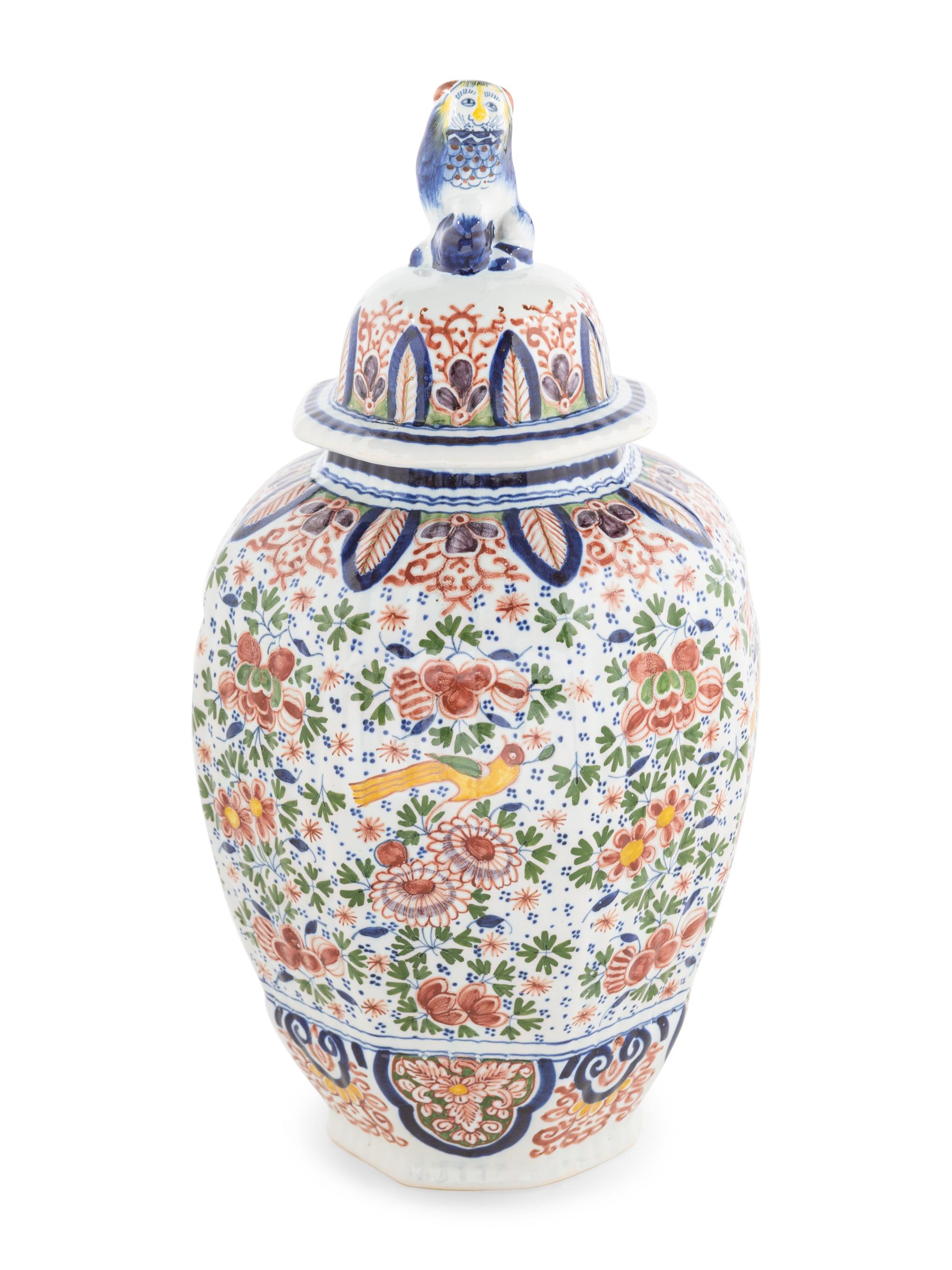 A Delftware Jar and Lid