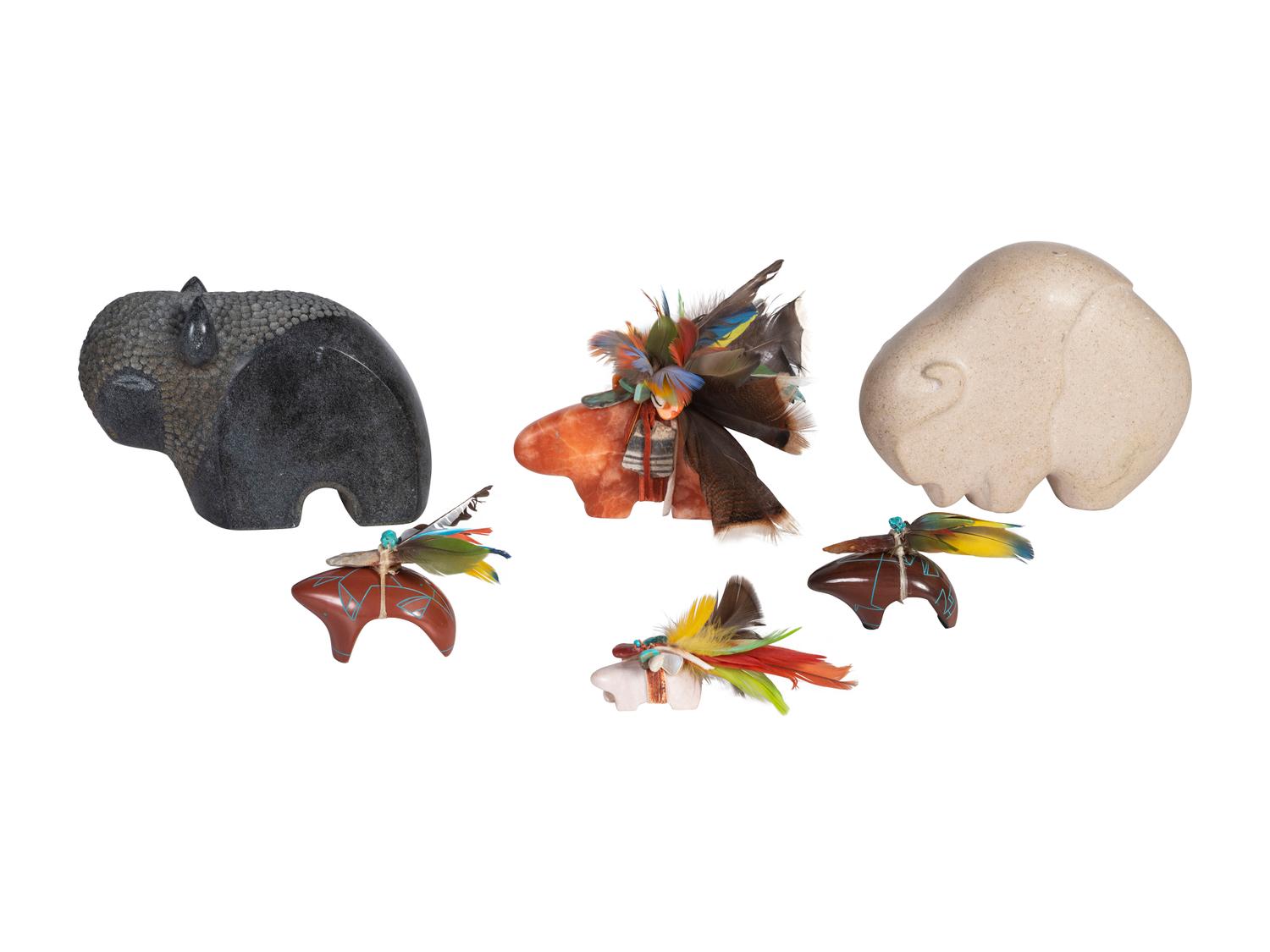 Collection of Stone and Pottery Fetishes