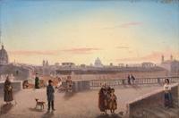 Cityscape of Rome from the Spanish Steps