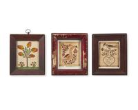 A Group of Three Fraktur Drawings or Rewards of Merit, Pennsylvania, 19th Century