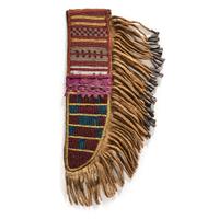 Assiniboine Beaded Buffalo Hide Knife Sheath