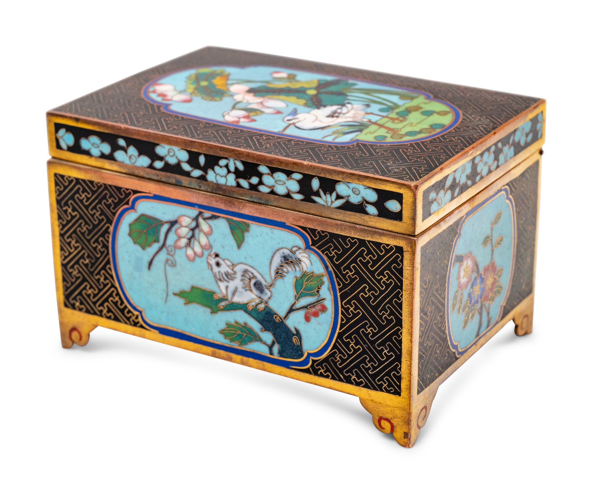 13 Chinese and Japanese Cloisonné Enamel Rectangular Boxes