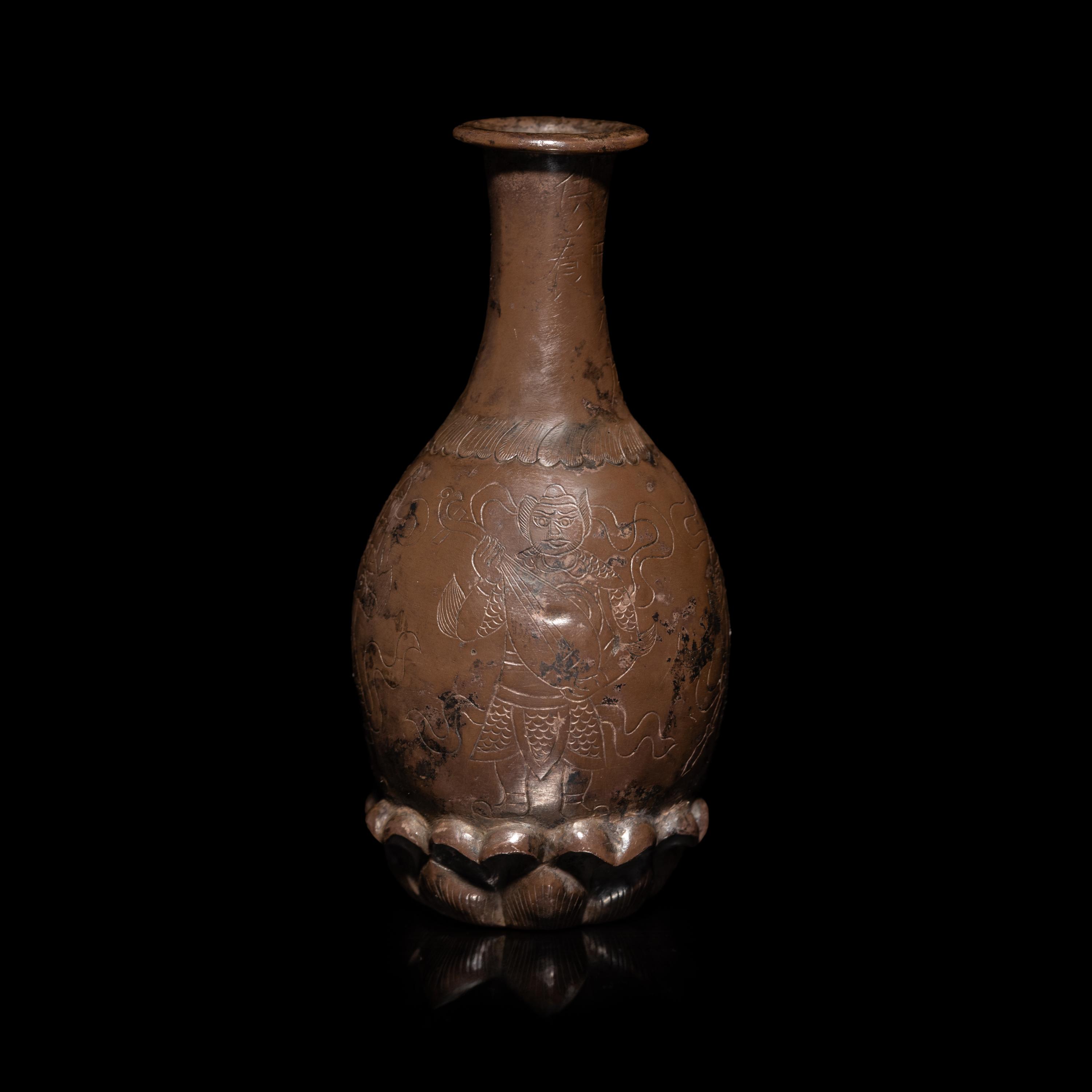 A Small Chinese Silver Reliquary Bottle, Tang Dynasty, Third Year of the Kaiyuan Era (715)