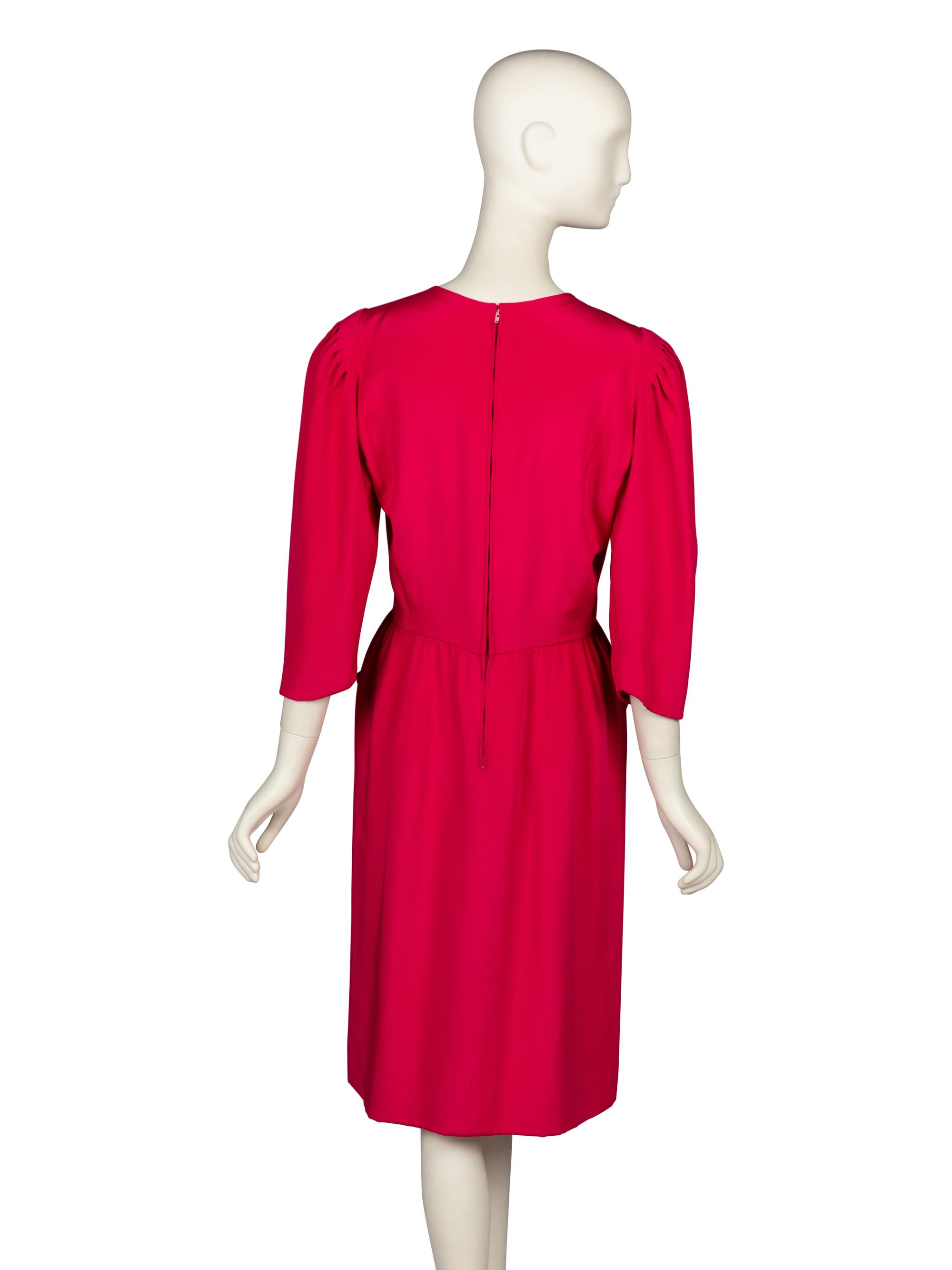 Sybil Connolly, Shocking Pink Silk Dress