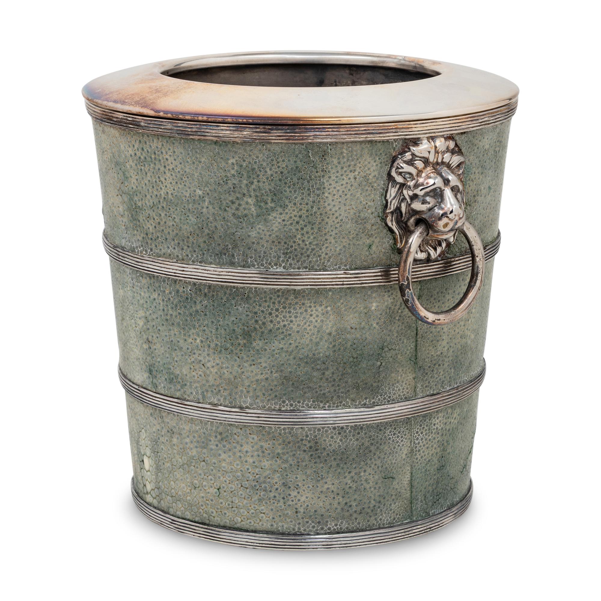 A Silver-Plate and Shagreen Wine Cooler
