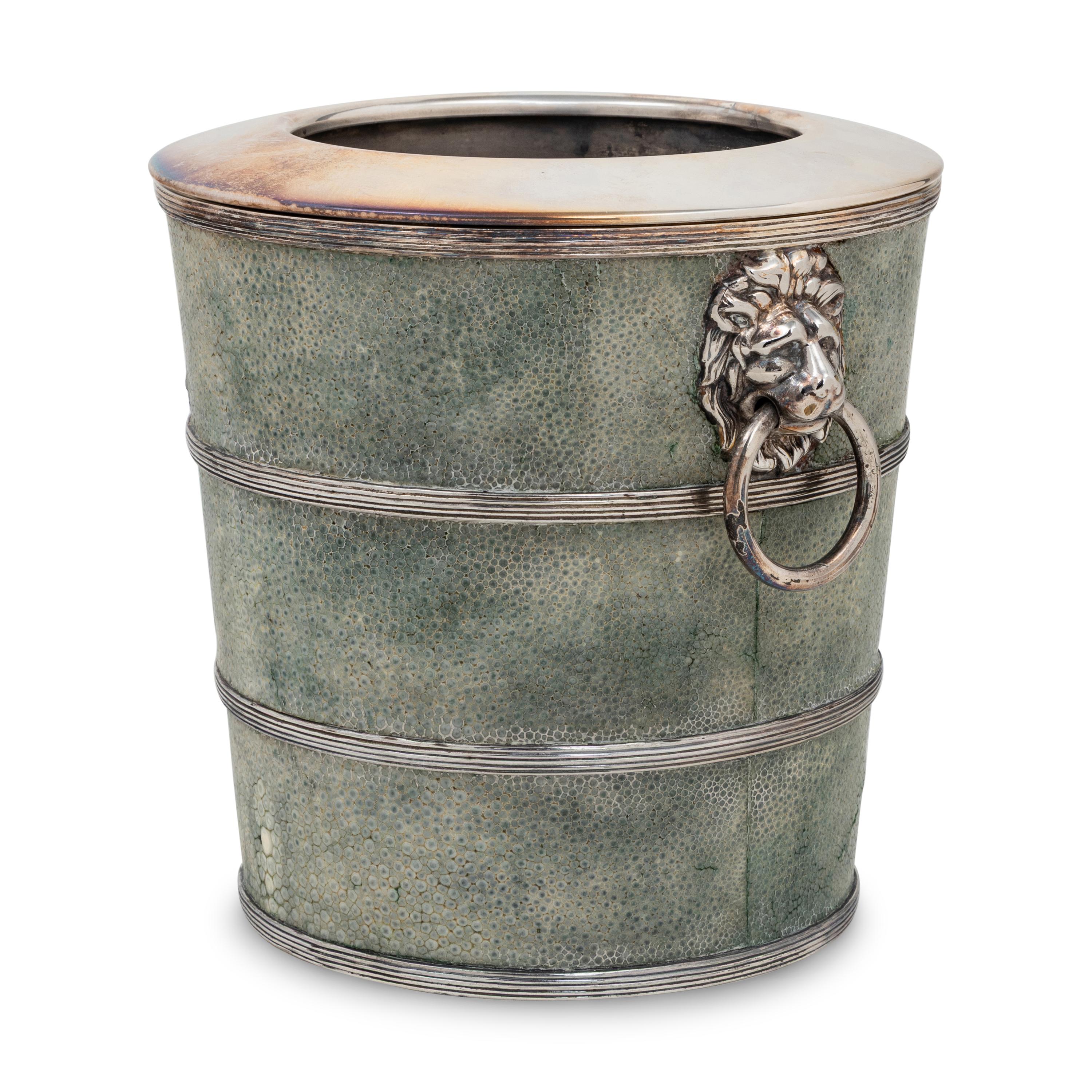 A Silver-Plate and Shagreen Wine Cooler