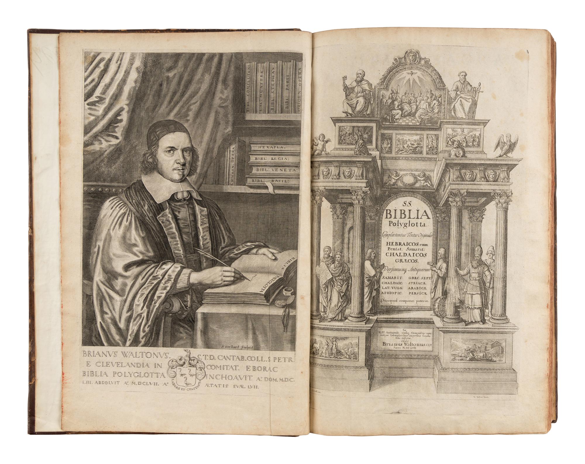 [BIBLE, Polyglot]. [WALTON, Brian (1600-1661), editor]. Biblia Sacra Polyglotta . London: Thomas Roycroft, 1655-1657.