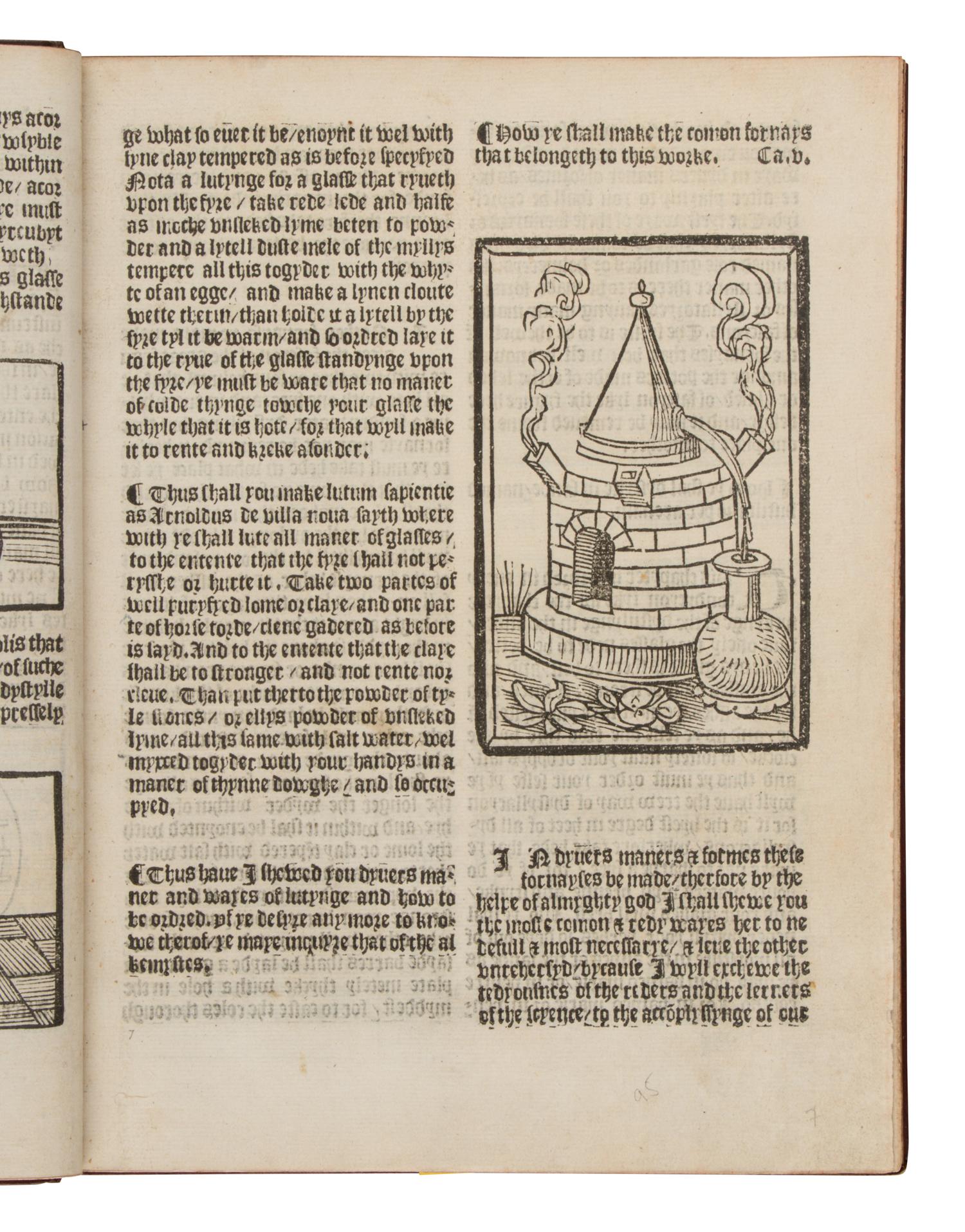 [SCIENCE & TECHNOLOGY]. BRUNSCHWIG, Hieronymus (1450-1512). The Vertuose Boke of Distyllacyon of the Waters of all Maner of Herbes, with the fygures of the Styllatoryes... London: Laurence Andrew, 18 April 1527.