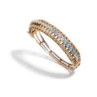 YELLOW GOLD AND OPAL BANGLE BRACELET