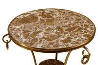 A Pair of French Gilt Bronze and Marble Side Tables