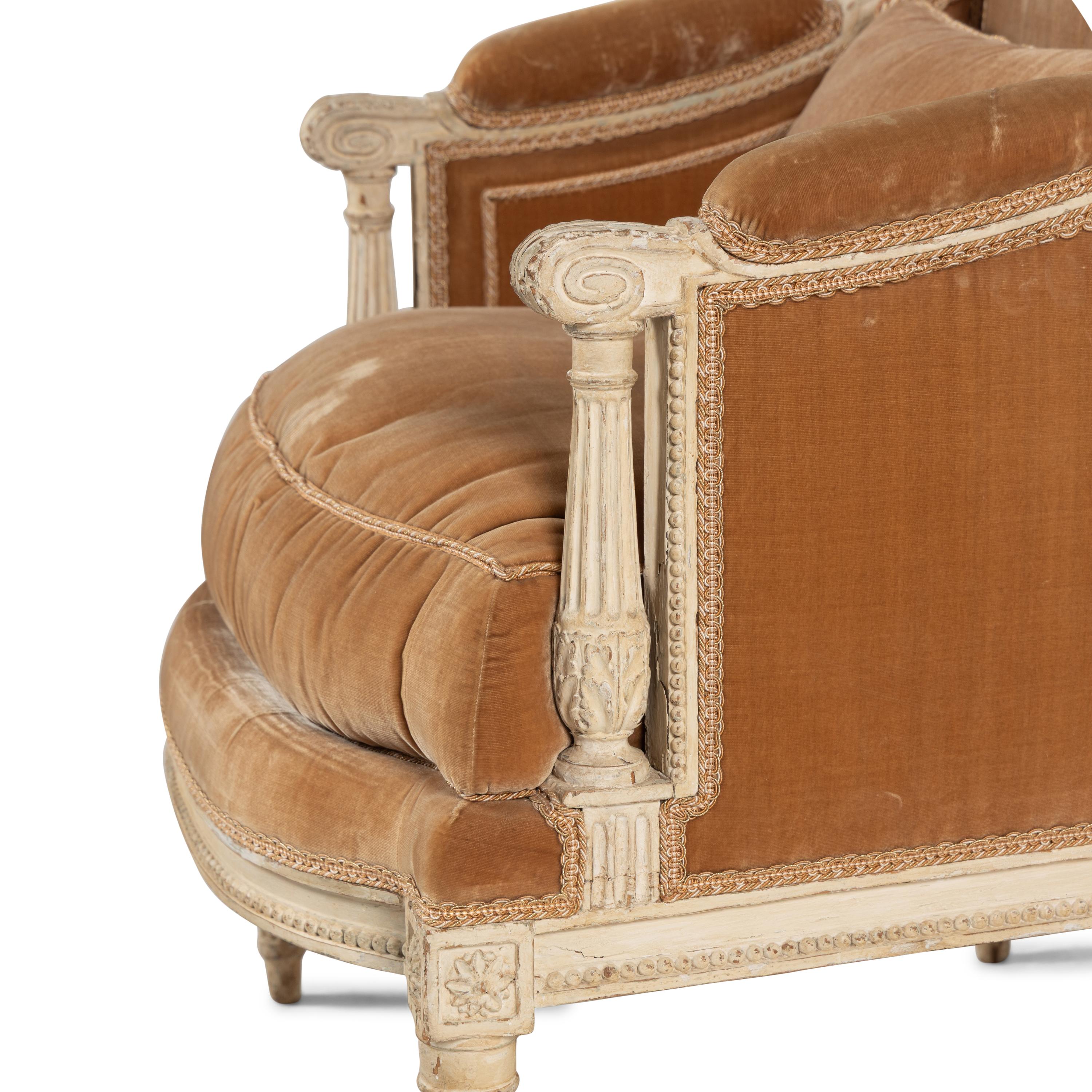 A Louis XVI Crème-Painted Bergère