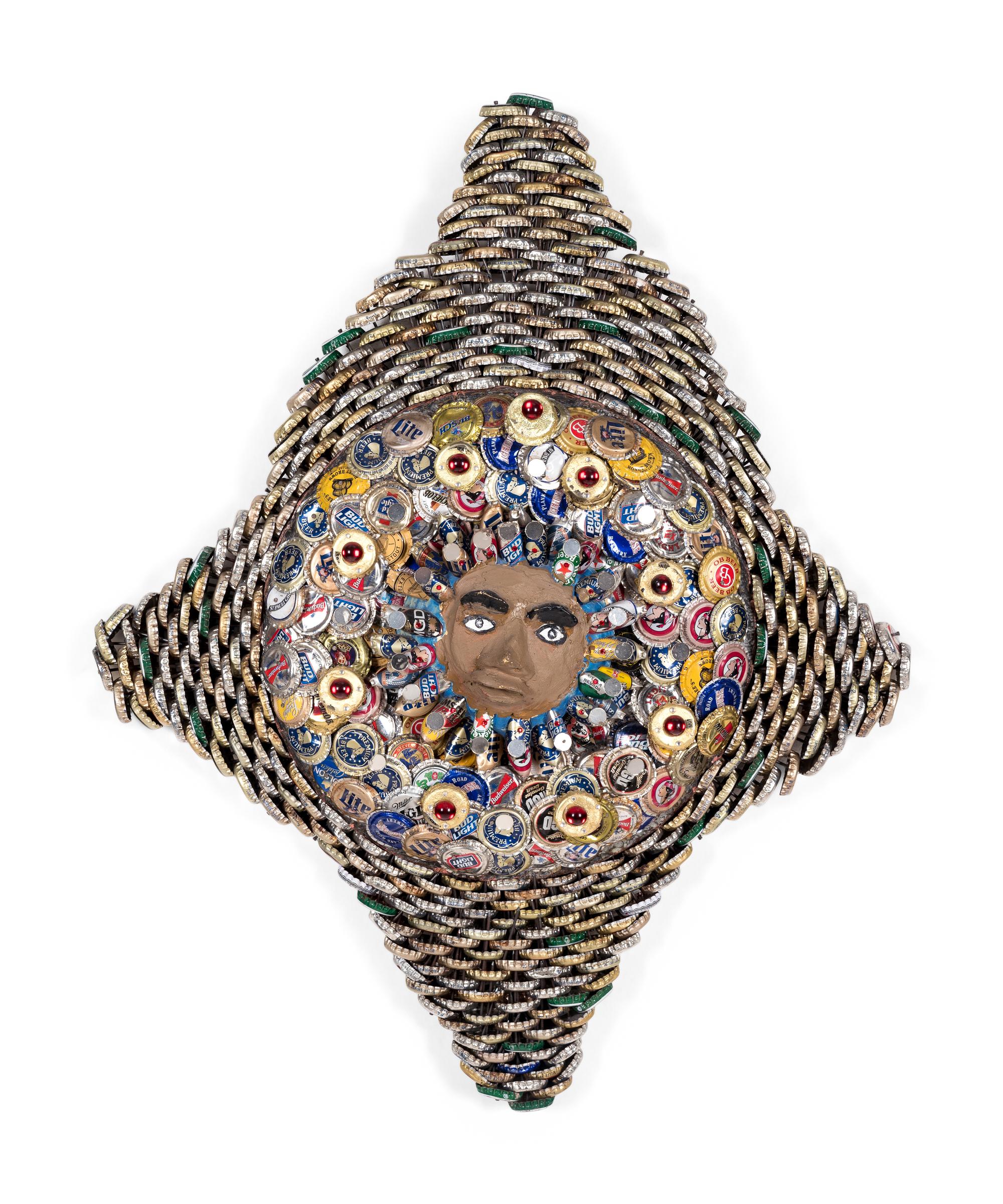 Self Portrait in Bottlecap Frame