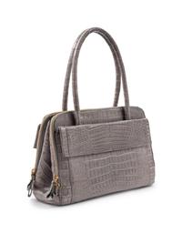 Nancy Gonzalez Gray Crocodile Handbag, 1990-2000s