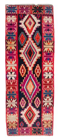 A Kilim Wool Rug 14 feet x 5 feet 3 inches.