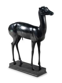A Pair of Italian Bronze Figures of Pompeiian Fallow Deer After the Antique