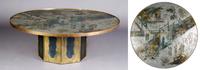 A Philip and Kelvin LaVerne Patinated Bronze Chan Low Table, Height 17 3/4 x diameter 47 1/4 inches.