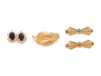 A Collection of Yellow Gold Brooches,