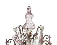A Pair of French Patinated Bronze and Crystal Candelabra