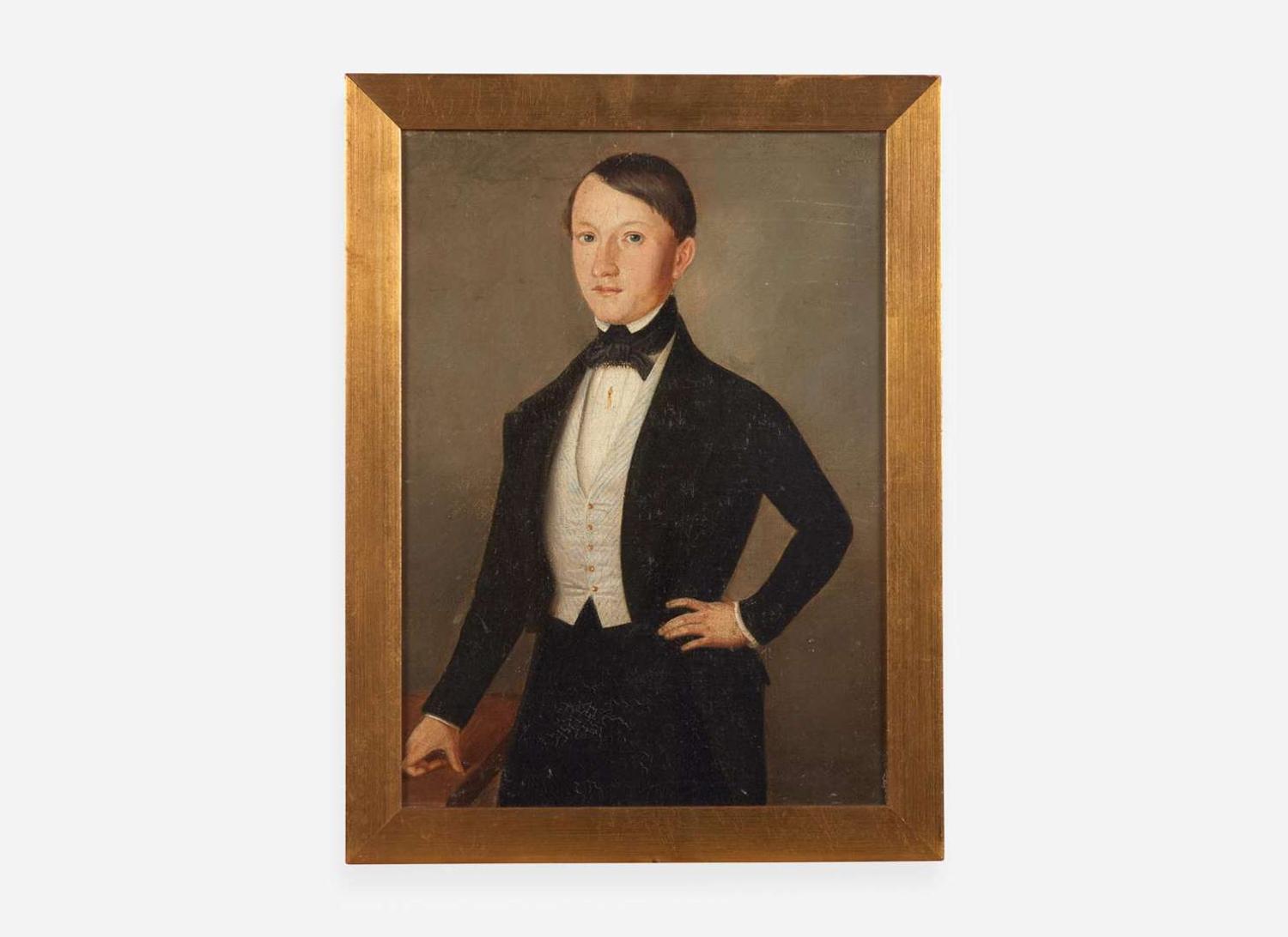 American School 19th century, Portrait of a Young Man