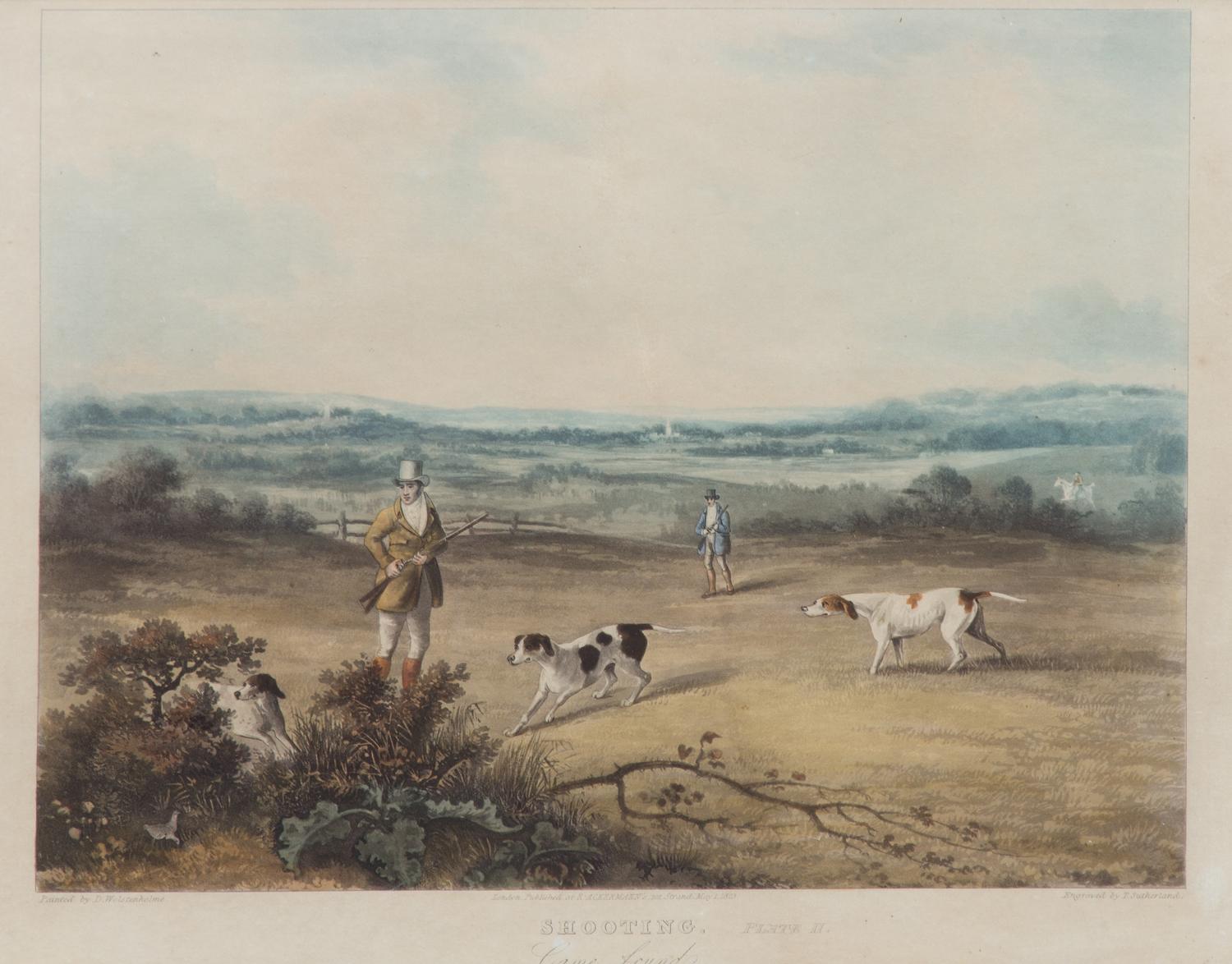 Dean WOLSTENHOLME, after - Thomas SUTHERLAND, engraver Image 10 x 13 inches. Framed 16 1/2 x 19 inches. — Shooting, Plate I-IV