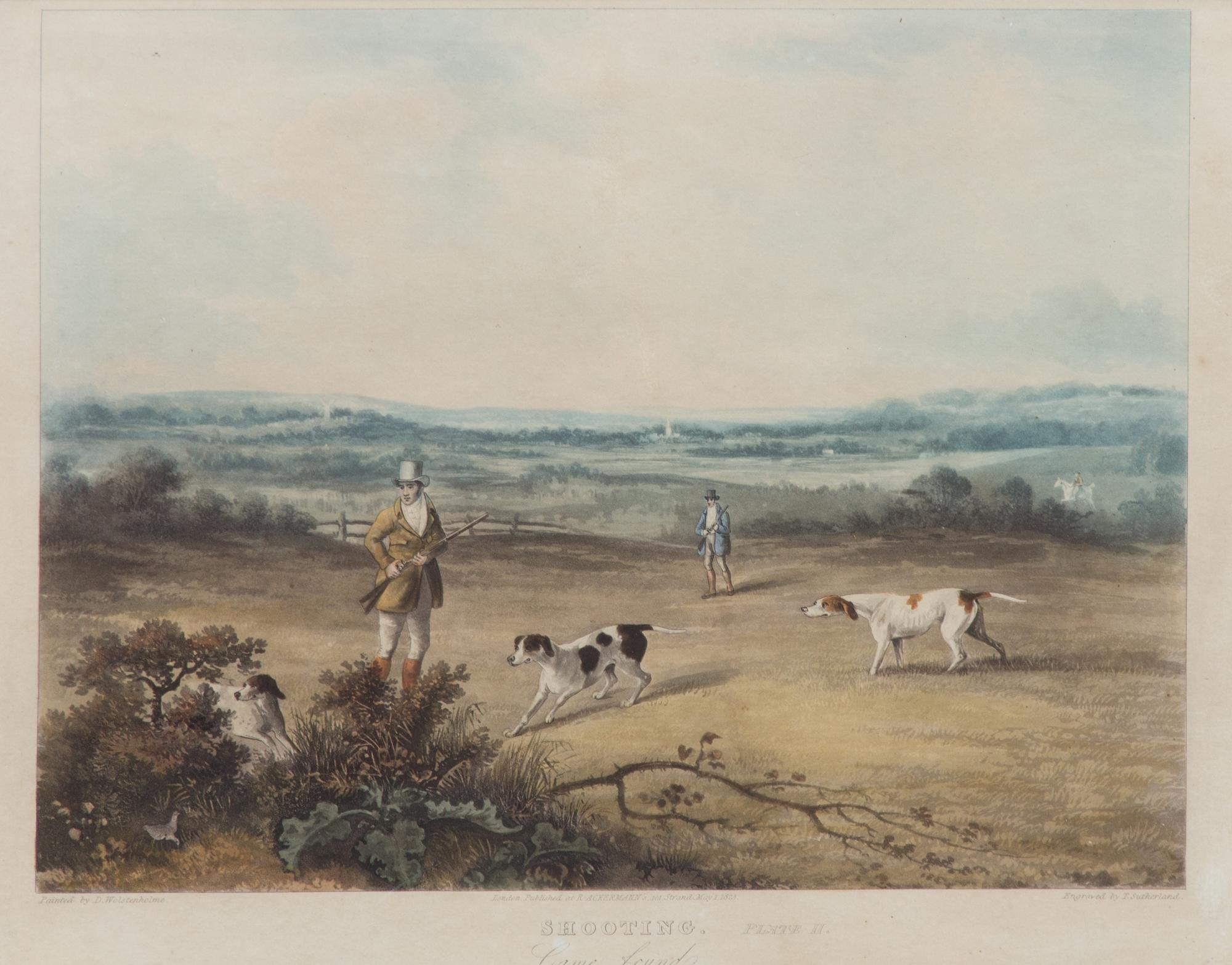 Dean WOLSTENHOLME, after - Thomas SUTHERLAND, engraver Image 10 x 13 inches. Framed 16 1/2 x 19 inches. — Shooting, Plate I-IV