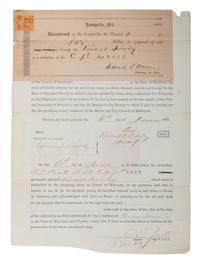 [CIVIL WAR]. A group of 9 documents related to the 7th US Colored Troops including muster rolls and appointments for 2nd Lieutenant Joseph M. Califf.