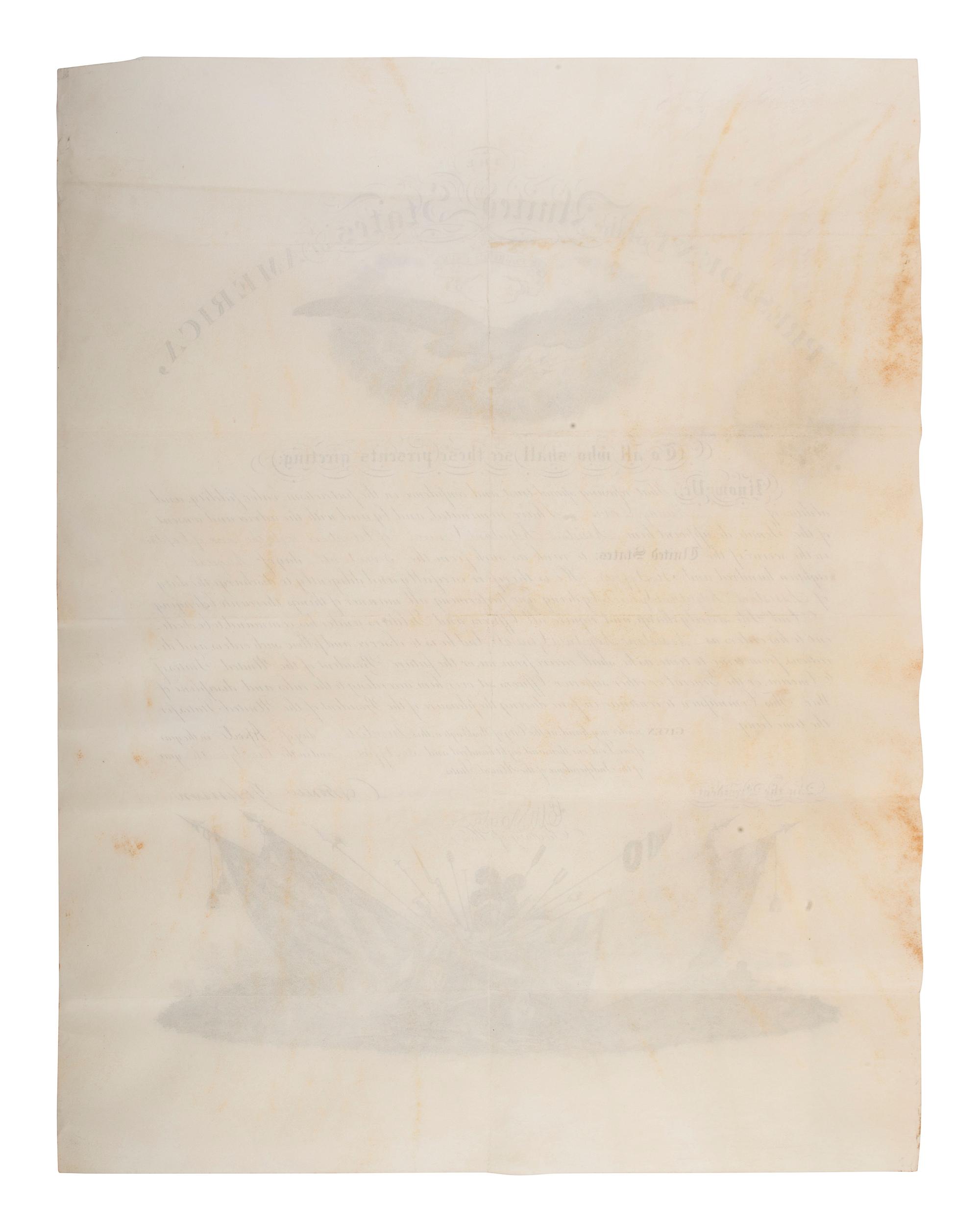 [CIVIL WAR]. JOHNSON, Andrew (1808-1875). Appointments associated with the service of Major Murray Davis, 95th Ohio Infantry, including a document signed by Andrew Johnson as President, 20 April 1866.