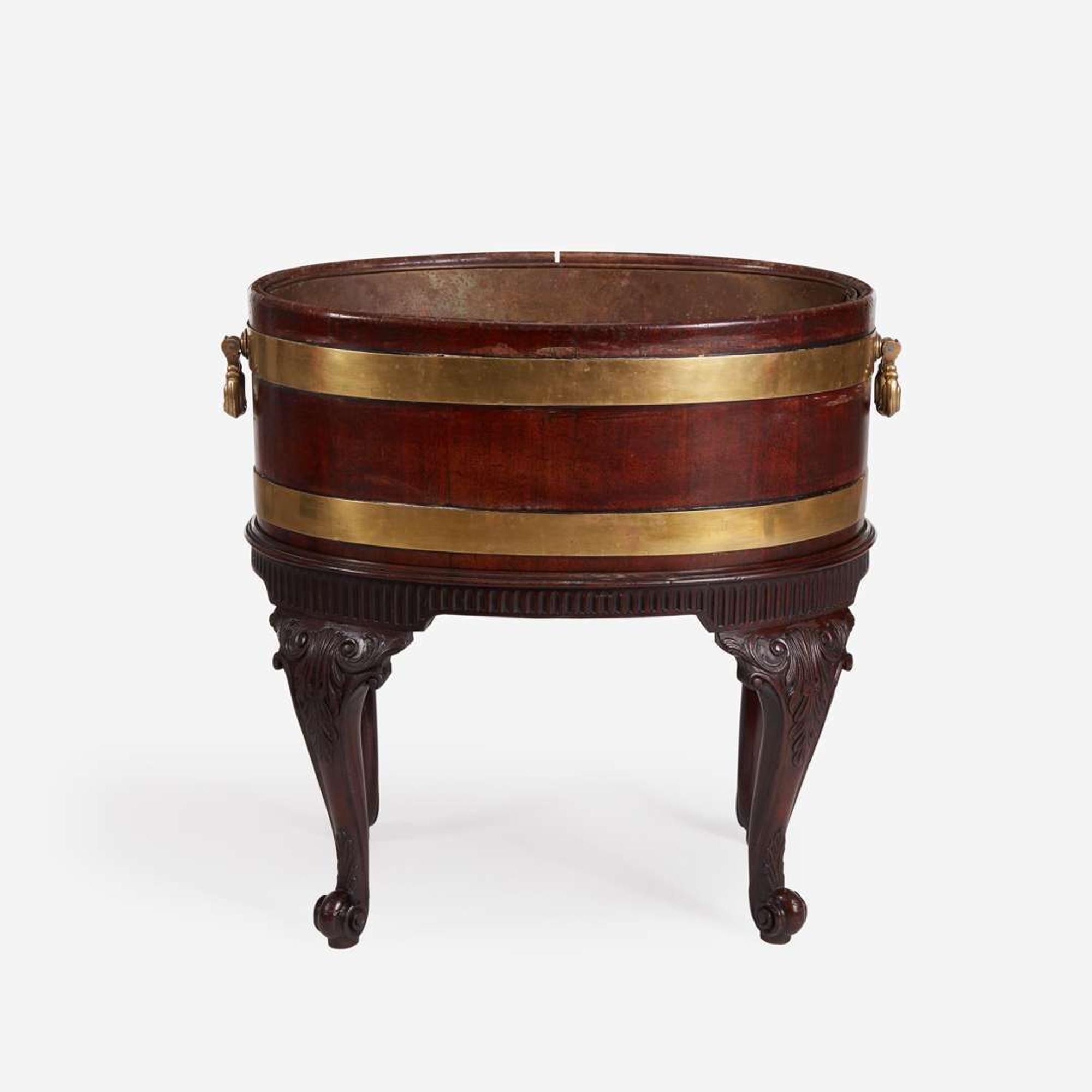 A George III Brass Bound Mahogany Wine Cooler third quarter 18th century