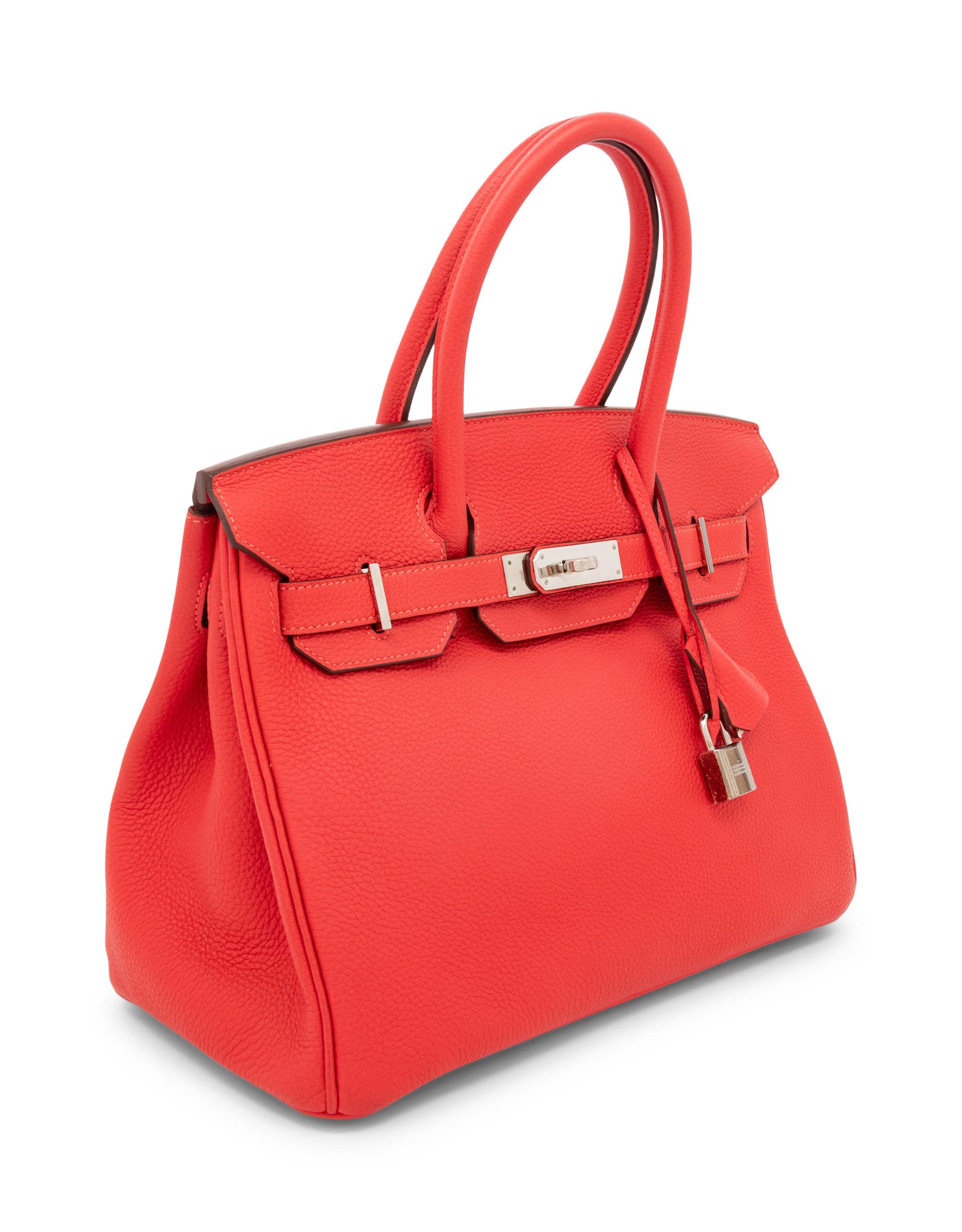 HERMÈS, BIRKIN 30 IN ROUGE PIVOINE CLEMENCE