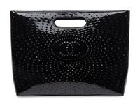 CHANEL, PERFORATED PATENT LEATHER HANDBAG