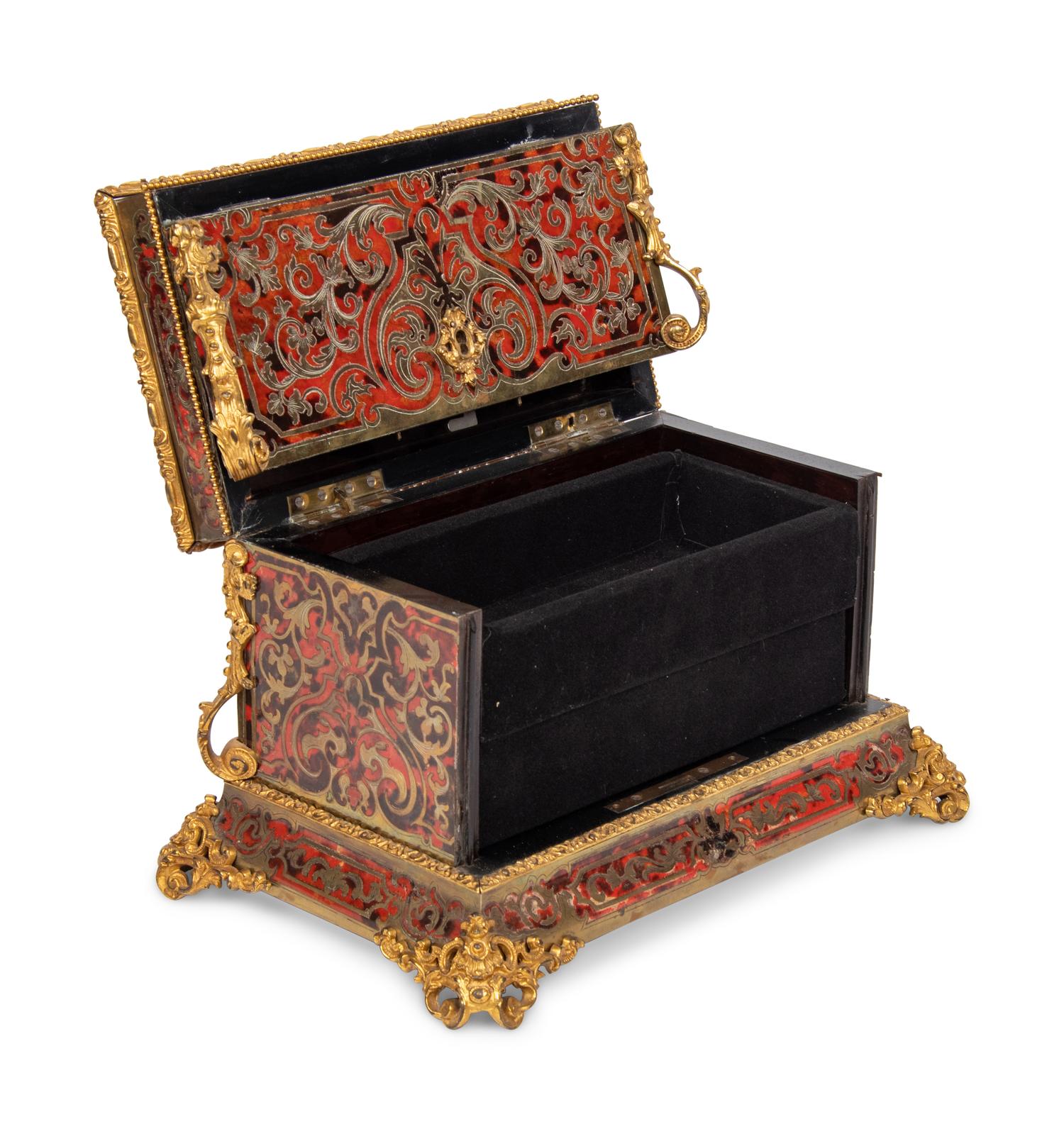 A Napoleon III Gilt Bronze Mounted Boulle Marquetry Jewelry Casket