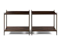 A Pair of Contemporary Bronze and Mahogany Side Tables
