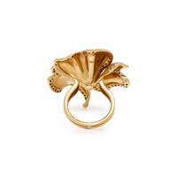 YELLOW GOLD AND DIAMOND FLOWER RING