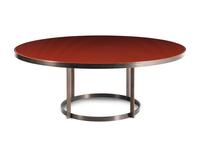 A Custom Bronze and Red Lacquer Dining Table