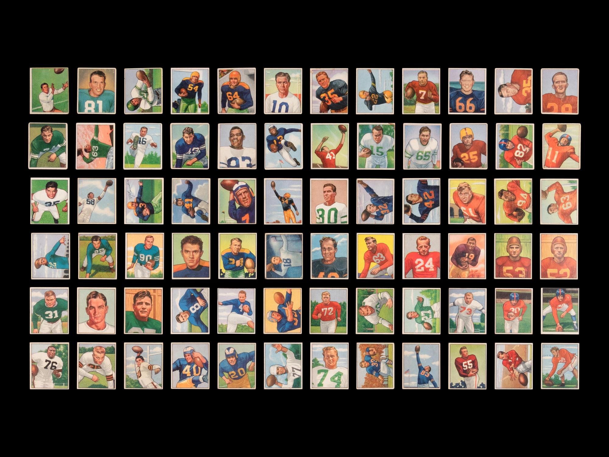 A Complete Set of 1950 Bowman Football Cards (144/144)