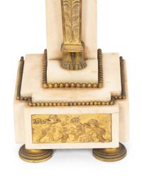 A Pair of Louis Philippe Gilt Metal and Marble Four-Light Candelabra