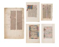 5 remarkable leaves illuminated from the late 13th to the late 15th century in France and England.
