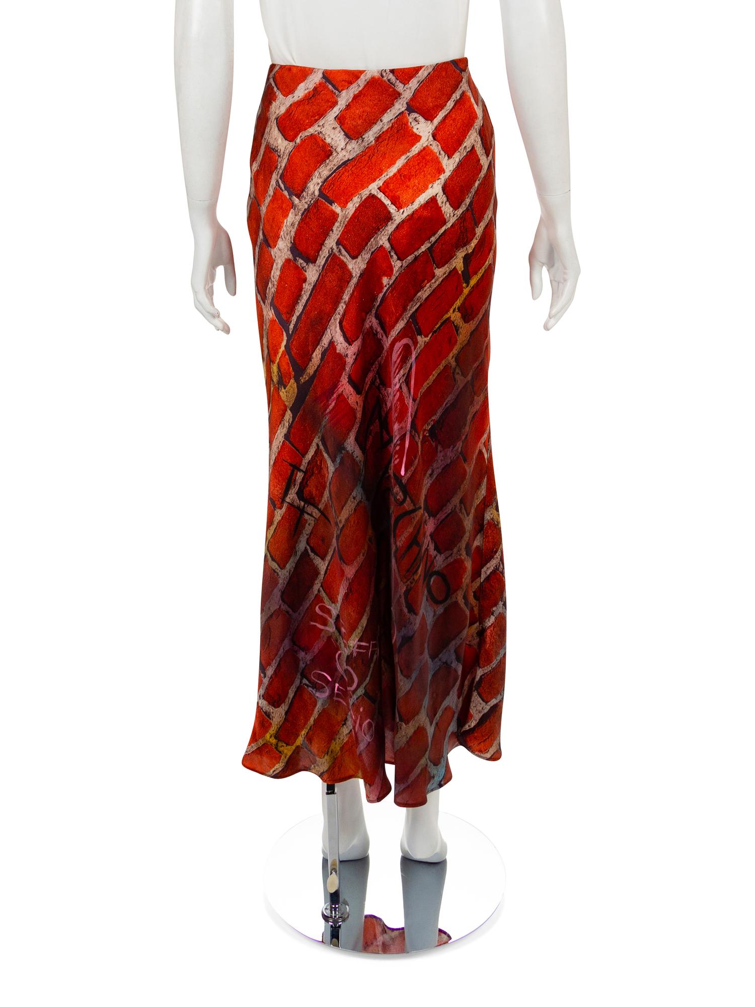 Moschino Brick Print Skirt, S/S 1997
