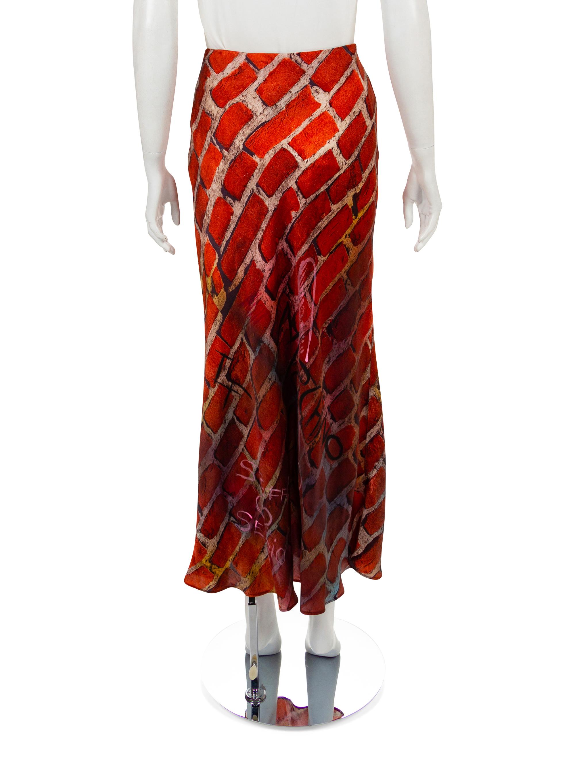 Moschino Brick Print Skirt, S/S 1997