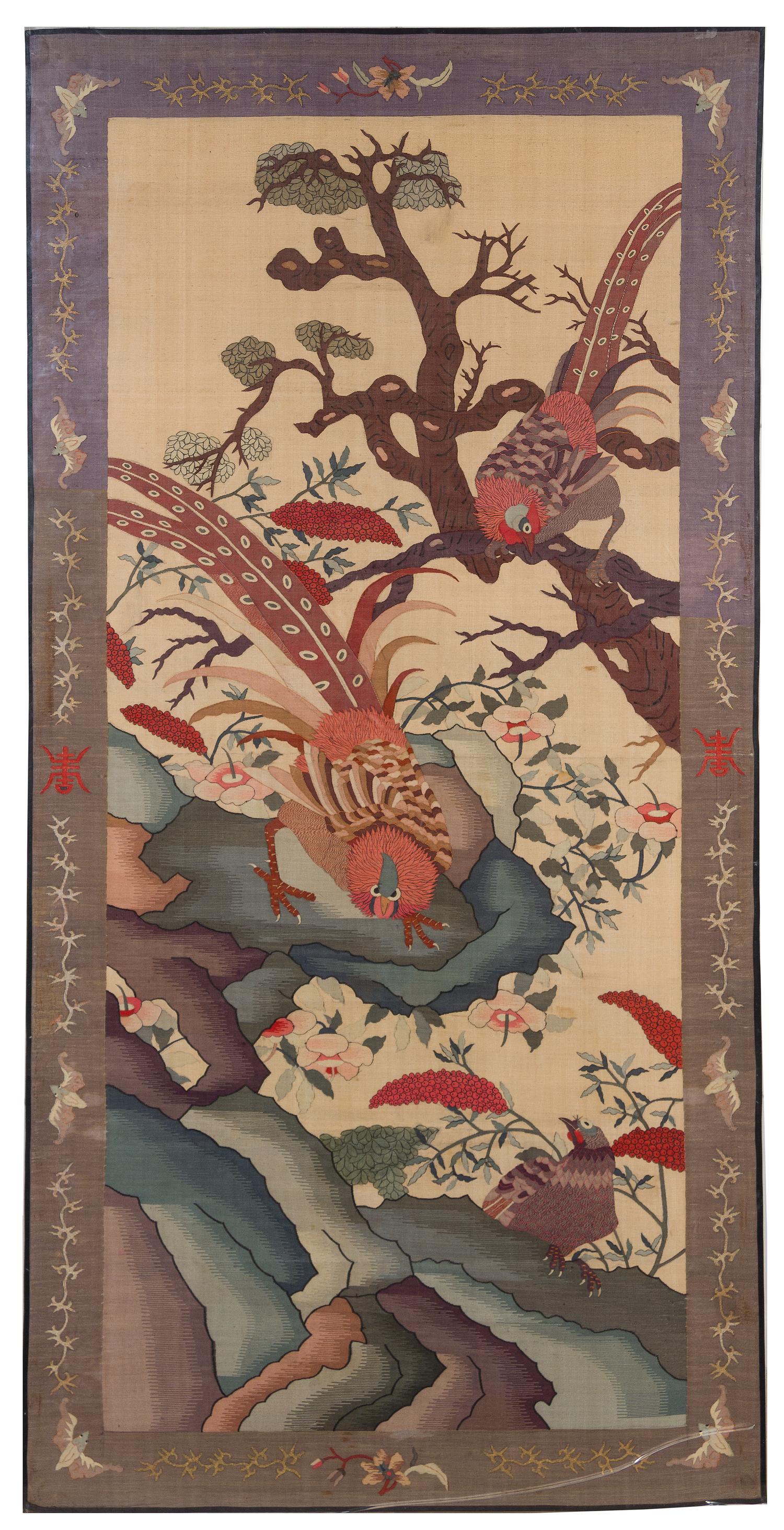 A Chinese Silk Kesi Panel CIRCA 19TH CENTURY 66 x 33 inches. — CIRCA 19TH CENTURY