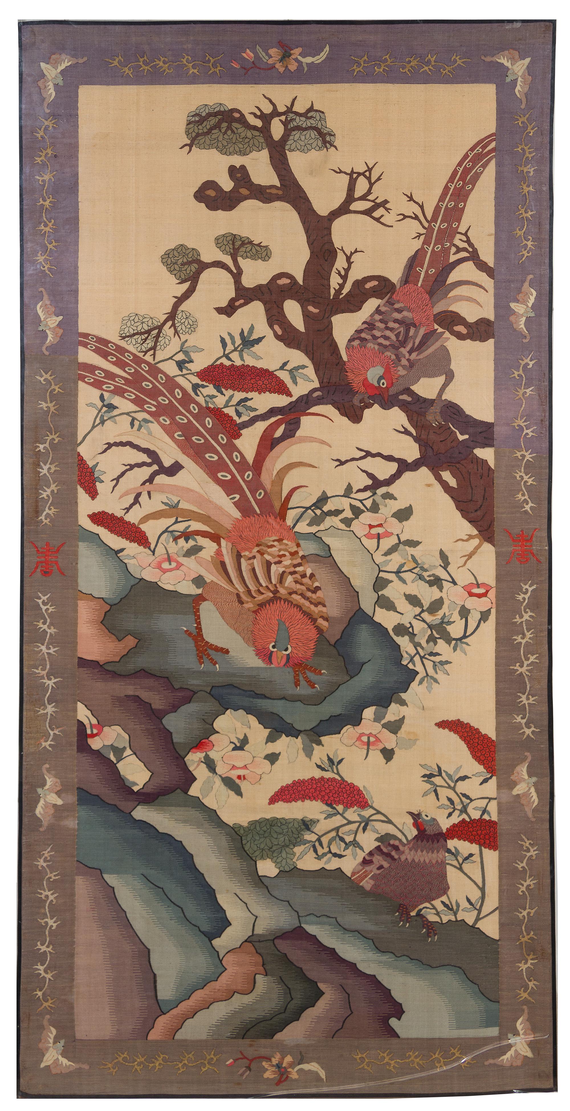 A Chinese Silk Kesi Panel CIRCA 19TH CENTURY 66 x 33 inches. — CIRCA 19TH CENTURY